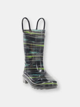 Load image into Gallery viewer, Kids Brush Stripe Lighted Rain Boot