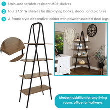 Load image into Gallery viewer, 4-Tier Industrial-Style Ladder Bookshelf
