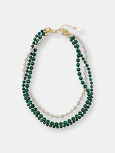 Load image into Gallery viewer, Malachite With Moon Stone Triple Strands Necklace