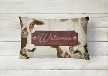 Load image into Gallery viewer, 12 in x 16 in  Outdoor Throw Pillow Welcome cow Canvas Fabric Decorative Pillow