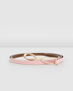 London Mood Leather Tie Belt - Pink