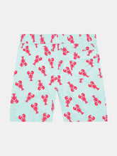 Load image into Gallery viewer, Mens Light Blue + Berry Lobster Swim Shorts