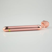Load image into Gallery viewer, MOON Roll-On Rose Quartz W-Sonic Massaging Vibrating Face Roller + Gua Sha Set