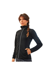 Womens/Ladies Dyed Sweat Jacket - Black