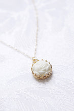 Load image into Gallery viewer, Mini Porcelain Rose Charm Gold-Filled Necklace