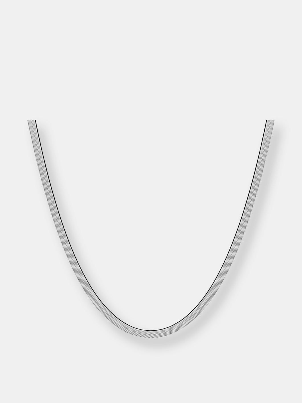 Silver Herringbone Chain Necklace