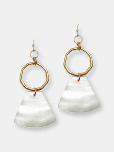 Gold Hoop Earring with Shell Accent