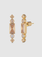 Load image into Gallery viewer, Cherie Gold Stone Stud Earrings