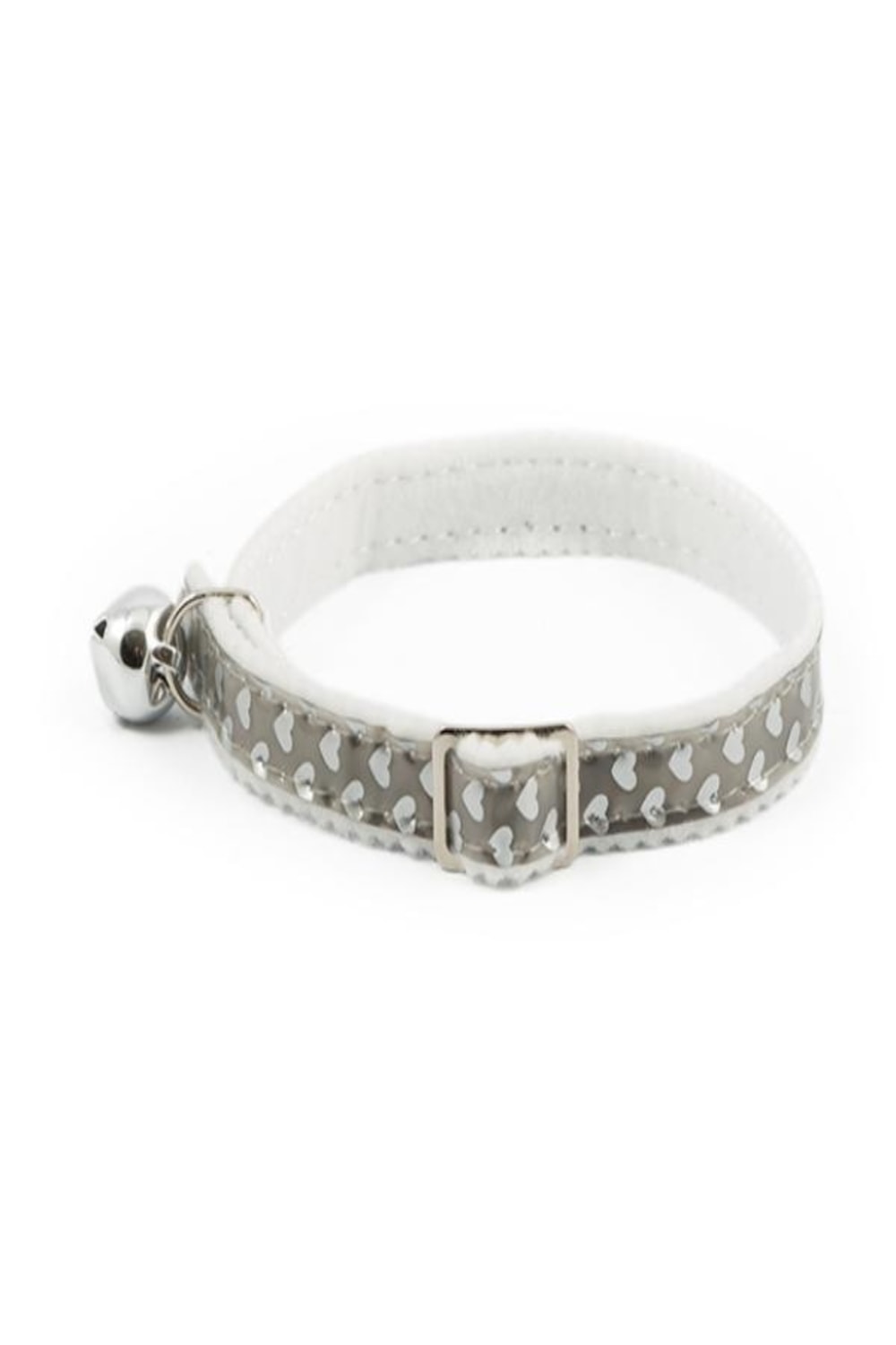 Ancol Gloss Heart Cat Collar (Silver) (One Size)