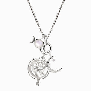 Queen Of The Night Sky Necklace Set In Sterling Silver