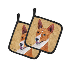 Load image into Gallery viewer, Basenji Wipe your Paws Pair of Pot Holders