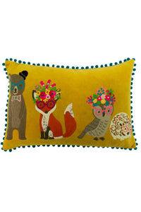 Riva Home Woodland Friends Rectangular Cushion Cover (Mustard Yellow) (16 x 24in)