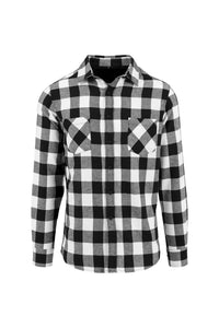 Mens Checked Flannel Shirt - Black/White