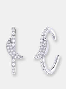 Moonlit Diamond Ear Cuffs in Sterling Silver
