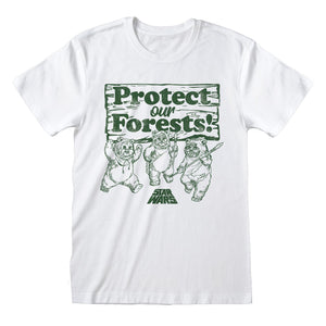 Star Wars Mens Protect Our Forests Ewok T-Shirt (White)