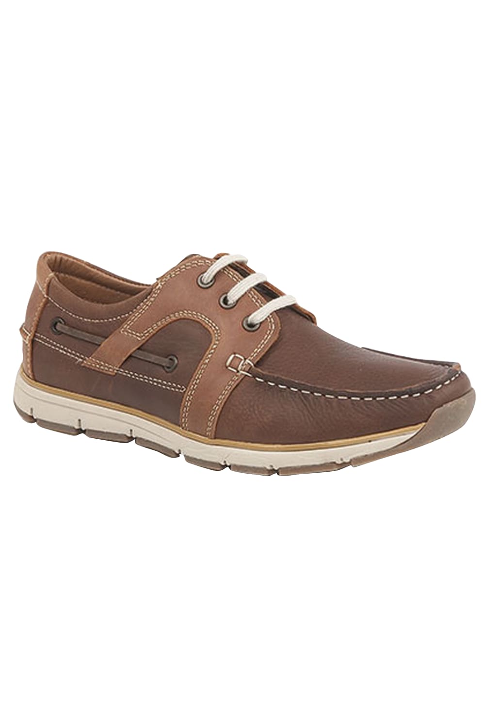 Superlight Mens 3 Eye Apron Tab Moccasin Leisure Shoes (Brown)
