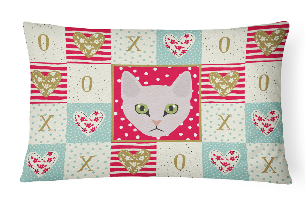 12 in x 16 in  Outdoor Throw Pillow Burmilla Cat Love Canvas Fabric Decorative Pillow
