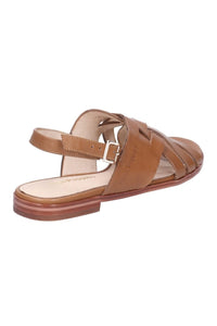 Womens/Ladies Riley Buckle Leather Strap Sandal (Tan)