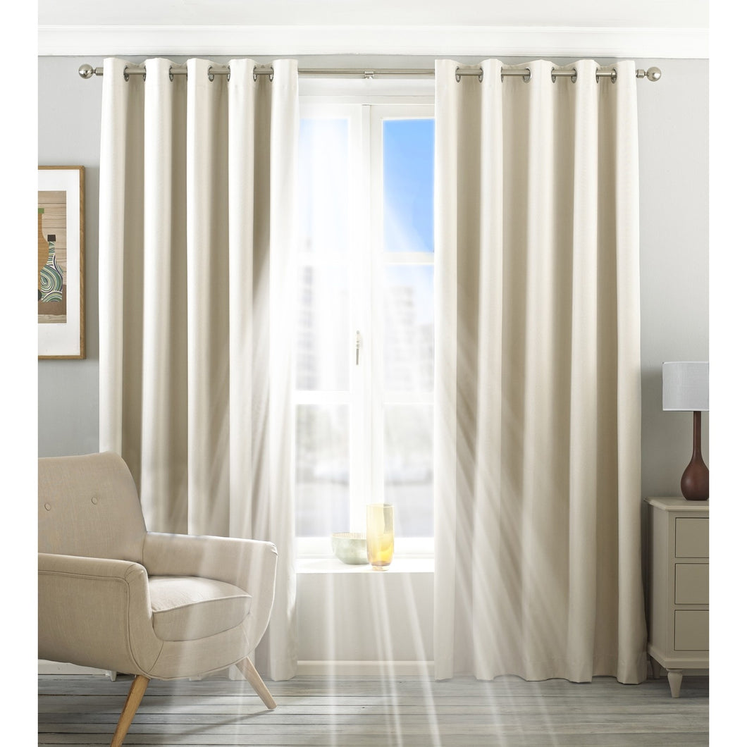Riva Home Eclipse Blackout Eyelet Curtains (Ivory) (46 x 72in (117 x 183cm))