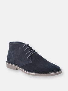 Mens Freddie Lace Up Leather Shoe Boots - Navy