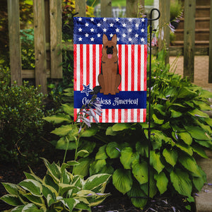 Patriotic USA German Shepherd Garden Flag 2-Sided 2-Ply