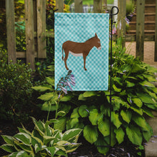 Load image into Gallery viewer, 11 x 15 1/2 in. Polyester Cotentin Donkey Blue Check Garden Flag 2-Sided 2-Ply