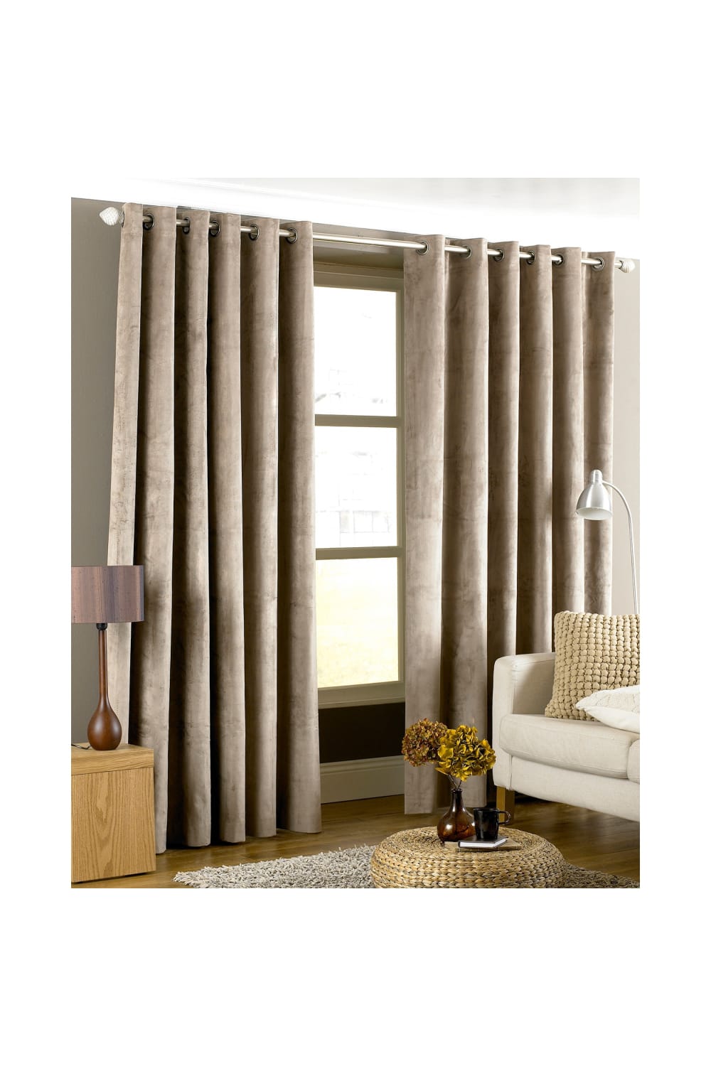 Riva Home Imperial Ringtop Curtains (Taupe) (46 x 54 inch)
