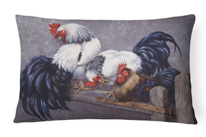 12 in x 16 in  Outdoor Throw Pillow Roosters Roosting Canvas Fabric Decorative Pillow
