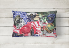 Load image into Gallery viewer, 12 in x 16 in  Outdoor Throw Pillow Barq&#39;s and Armed Forces Canvas Fabric Decorative Pillow