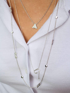 Skyscraper Triangle Diamond Necklace in 14K Rose Gold Vermeil on Sterling Silver