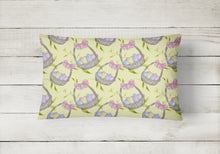 Load image into Gallery viewer, 12 in x 16 in  Outdoor Throw Pillow Easter Basket and Eggs Canvas Fabric Decorative Pillow