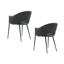 Load image into Gallery viewer, Puff Paste Harmony Black Simily Upholstery Dining Chair With Conic Legs - Set Of 2
