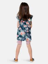 Load image into Gallery viewer, Flamingo Printed Tunic And Biker Short Set