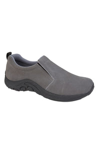 Adults Unisex Real Suede Ryno Slip-On Casual Trainers (Gray)