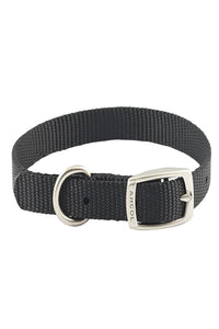 Ancol Heritage Buckle Fasten Weatherproof Dog Collar (Black) (Size 4)