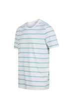 Load image into Gallery viewer, Front Row Unisex Adult Striped T-Shirt (White/Duck Egg Blue)