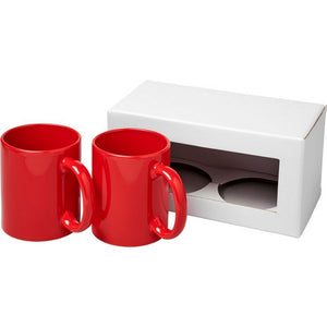 Bullet Ceramic Mug (2 Piece Gift Set) (Red) (One Size)