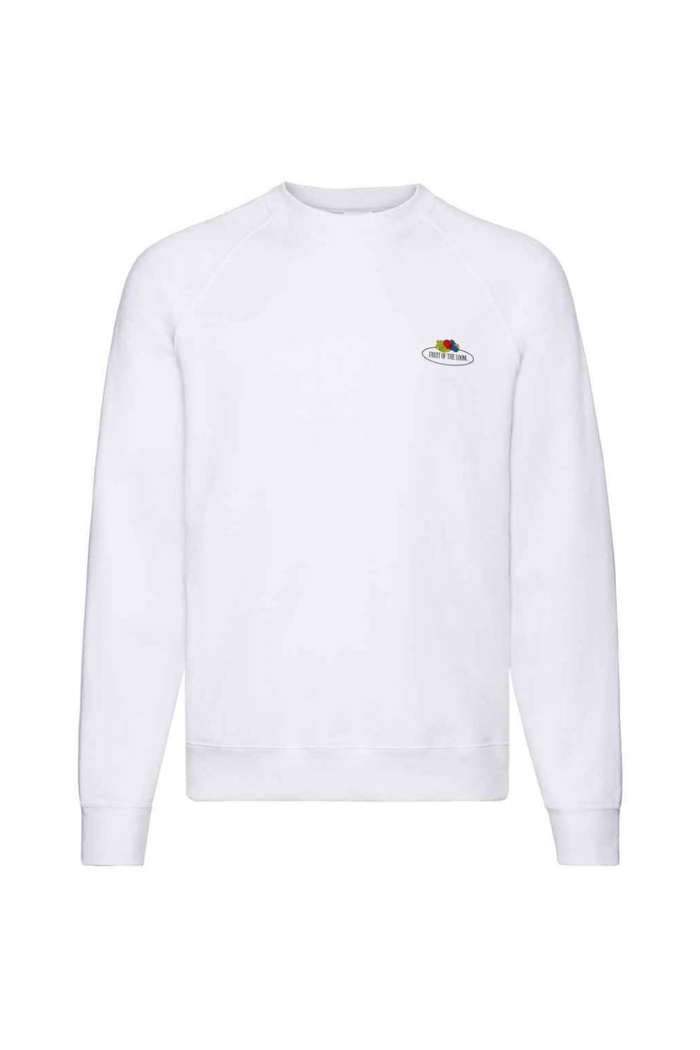 Fruit of the Loom Mens Vintage Small Logo Printed Raglan Sweatshirt (White)