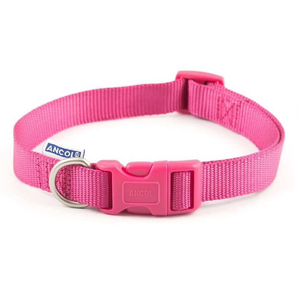 Ancol Nylon Adjustable Collar (Raspberry Pink) (11x20in)