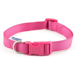 Ancol Nylon Adjustable Collar (Raspberry Pink) (18-28in)