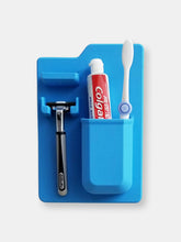 Load image into Gallery viewer, Blue Silicone Waterproof Toothbrush Razor Holder Organizer for Shower Bathroom