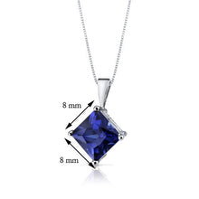 Load image into Gallery viewer, Blue Sapphire Pendant Necklace 14 Karat White Gold 3.38 Carats