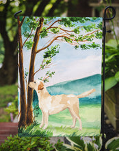 Load image into Gallery viewer, 11&quot; x 15 1/2&quot; Polyester Under The Tree Yellow Labrador Garden Flag 2-Sided 2-Ply