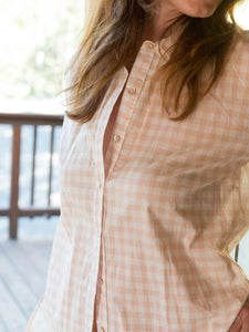Phoebe Shirt in Soft Pink Gingham