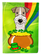 Load image into Gallery viewer, 11&quot; x 15 1/2&quot; Polyester Wire Haired Fox Terrier St. Patrick&#39;s Day Garden Flag 2-Sided 2-Ply