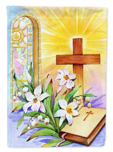Load image into Gallery viewer, 28 x 40 in. Polyester Easter Cross and Bible in Stain Glass Window Flag Canvas House Size 2-Sided Heavyweight