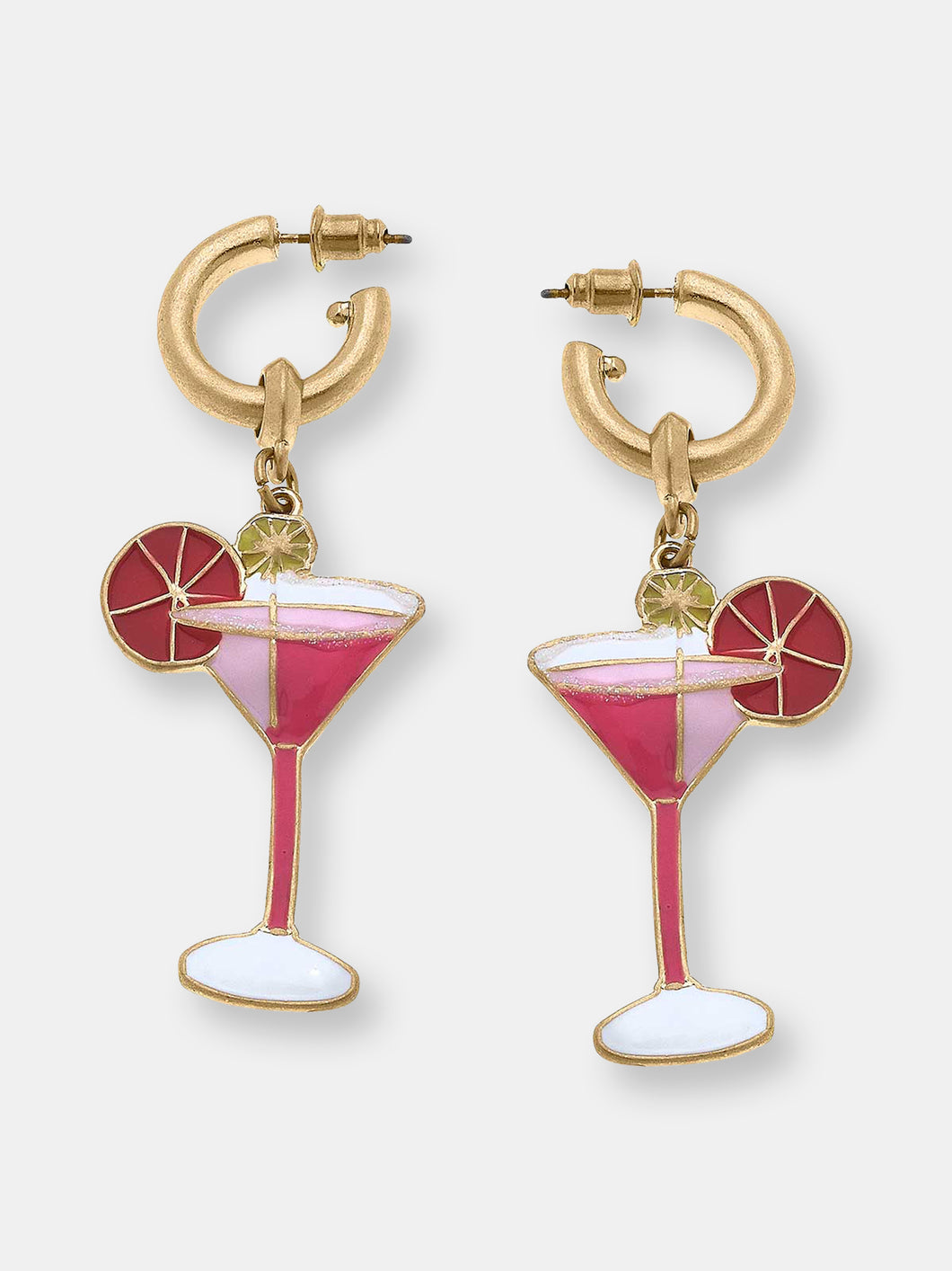 Cosmo Cocktail Enamel Earrings