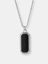 Load image into Gallery viewer, Sterling Silver Frame Pendant Necklace with Black Onyx
