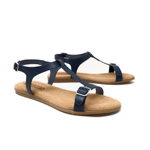 Load image into Gallery viewer, Samantha flat sandal in leather