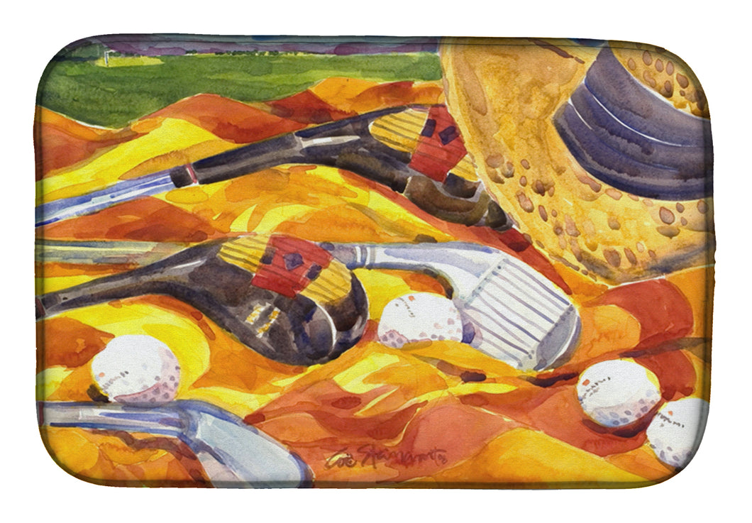 14 in x 21 in Golf Clubs Golfer Dish Drying Mat